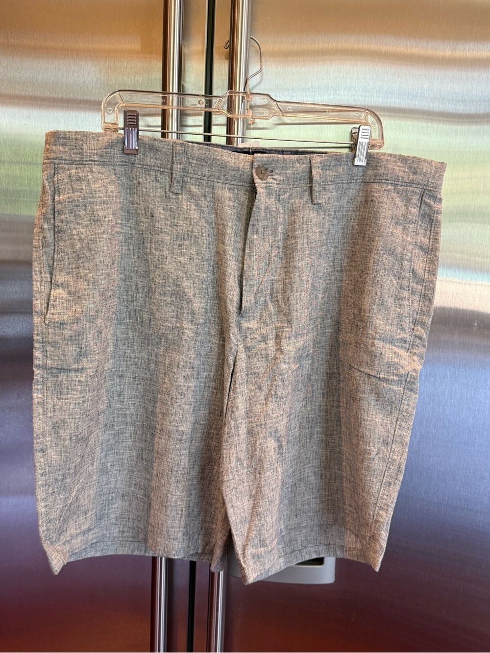 Banana Republic Light Gray Textured Flat-Front Men’s Shorts, NWT, size 38
